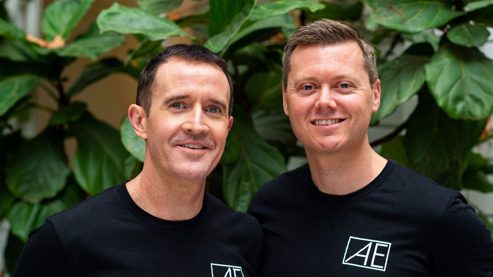 Paul Coghlan (left) and Michael Smith, co-founders of Antidote Essentials, smiling to camera.